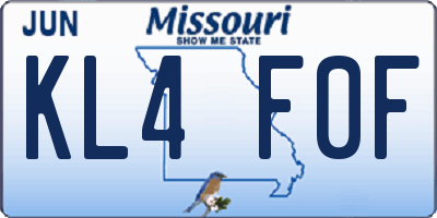 MO license plate KL4F0F