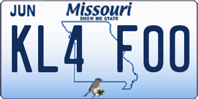 MO license plate KL4F0O