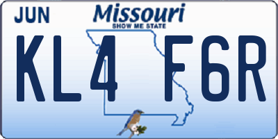 MO license plate KL4F6R