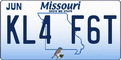 MO license plate KL4F6T