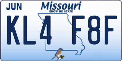MO license plate KL4F8F