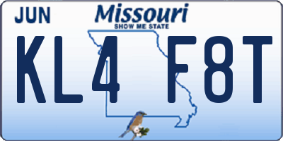 MO license plate KL4F8T