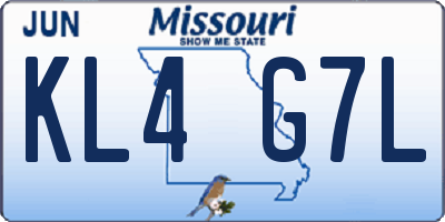 MO license plate KL4G7L