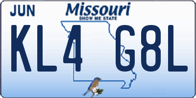 MO license plate KL4G8L
