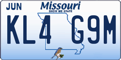 MO license plate KL4G9M