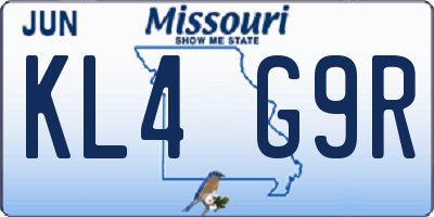 MO license plate KL4G9R