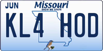 MO license plate KL4H0D