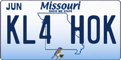 MO license plate KL4H0K