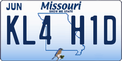 MO license plate KL4H1D