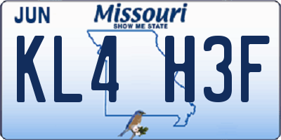 MO license plate KL4H3F