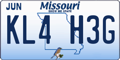 MO license plate KL4H3G