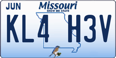 MO license plate KL4H3V