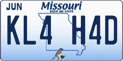 MO license plate KL4H4D