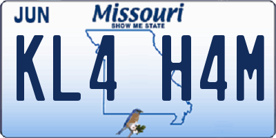 MO license plate KL4H4M