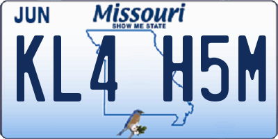 MO license plate KL4H5M