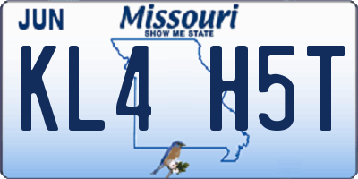 MO license plate KL4H5T
