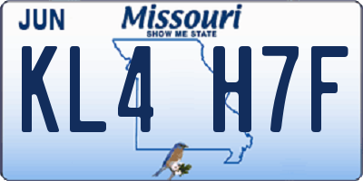 MO license plate KL4H7F