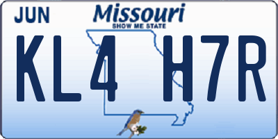 MO license plate KL4H7R