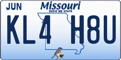 MO license plate KL4H8U