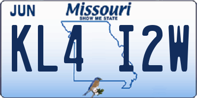 MO license plate KL4I2W