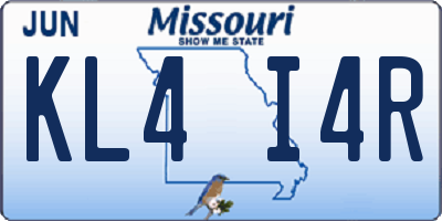 MO license plate KL4I4R