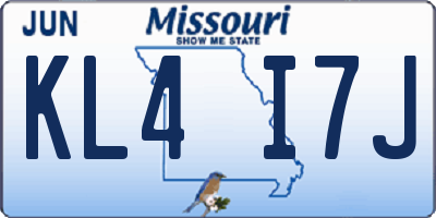 MO license plate KL4I7J