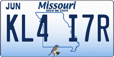MO license plate KL4I7R