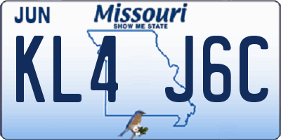 MO license plate KL4J6C