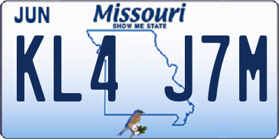 MO license plate KL4J7M