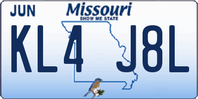 MO license plate KL4J8L