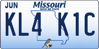 MO license plate KL4K1C