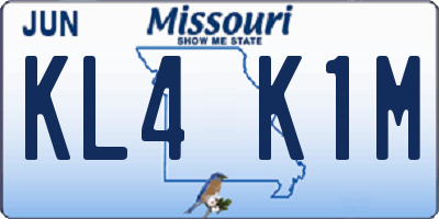 MO license plate KL4K1M