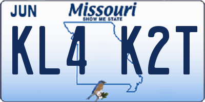 MO license plate KL4K2T