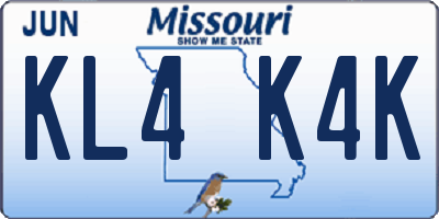 MO license plate KL4K4K