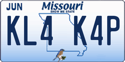 MO license plate KL4K4P