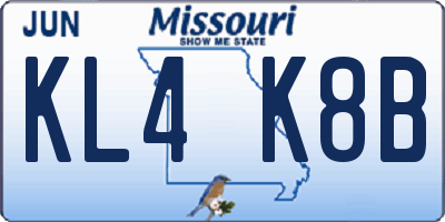 MO license plate KL4K8B