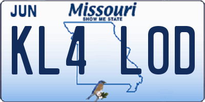 MO license plate KL4L0D