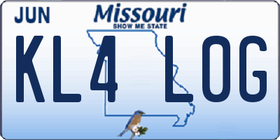 MO license plate KL4L0G