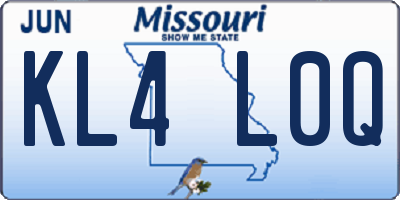 MO license plate KL4L0Q
