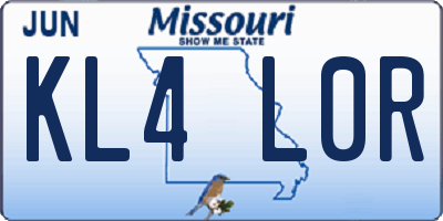 MO license plate KL4L0R