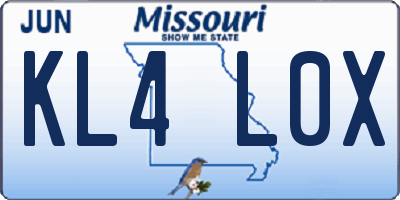 MO license plate KL4L0X