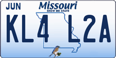 MO license plate KL4L2A