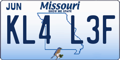 MO license plate KL4L3F