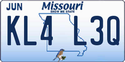MO license plate KL4L3Q