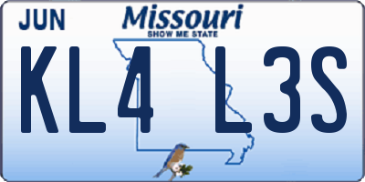 MO license plate KL4L3S