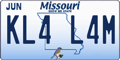 MO license plate KL4L4M