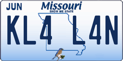 MO license plate KL4L4N