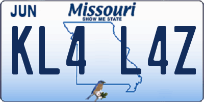 MO license plate KL4L4Z