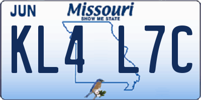 MO license plate KL4L7C