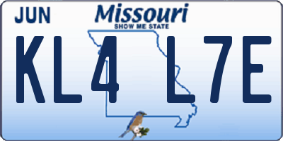 MO license plate KL4L7E